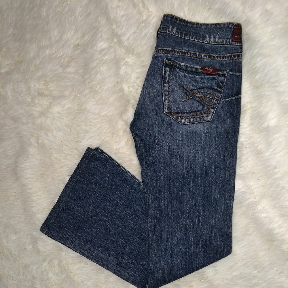 Silver Distressed Tuesday Bootcut Denim